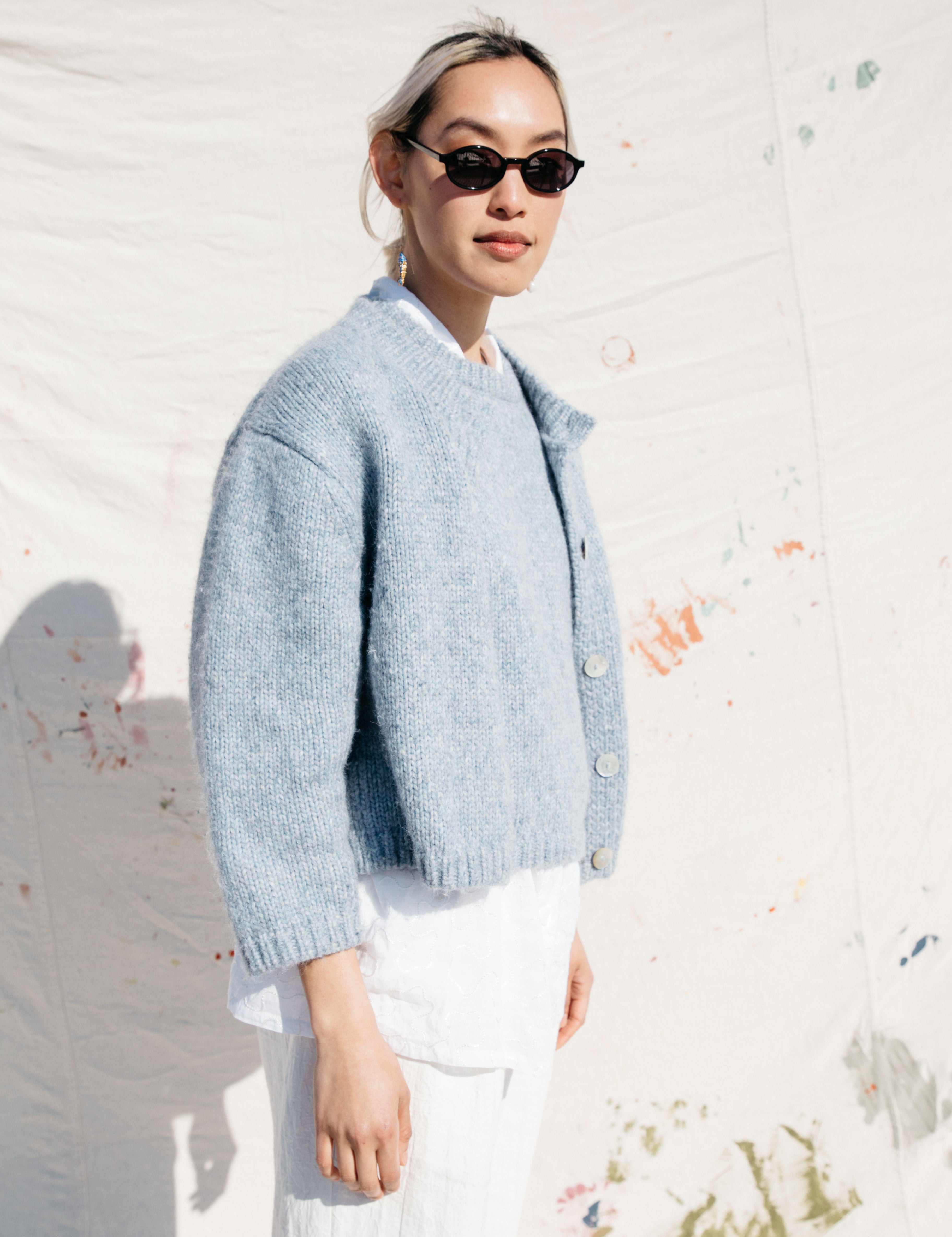 Sheba Cardigan Sweater - Powder, view 5