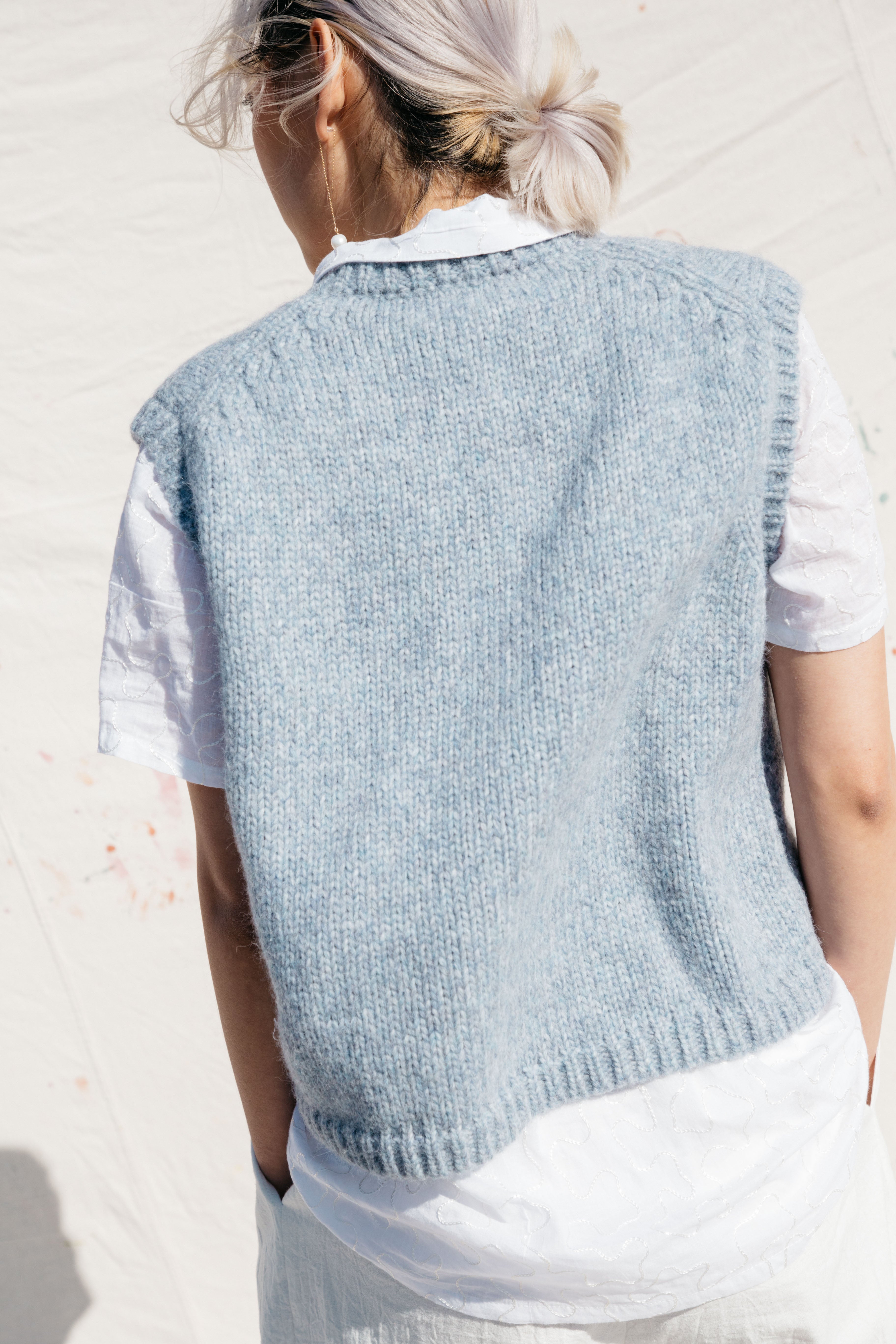 Sabine Alpaca Sweater Vest- Powder
