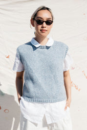 Sabine Alpaca Sweater Vest- Powder