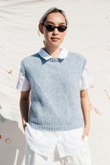 Sabine Alpaca Sweater Vest- Powder